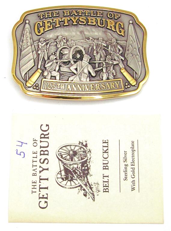 SOLID STERLING "GETTYSBURG" BELT BUCKLE (1 of 3)