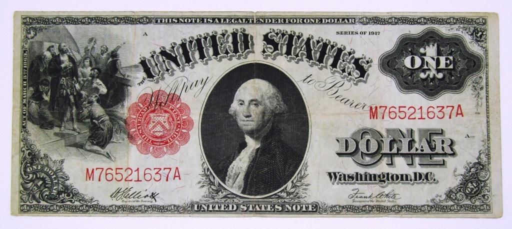 1917 $1 LEGAL TENDER NOTE - LARGE SIZE (1 of 2)
