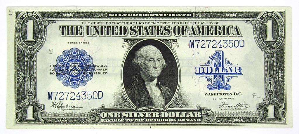 1923 $1 SILVER CERTIFICATE - LARGE SIZE (1 of 2)