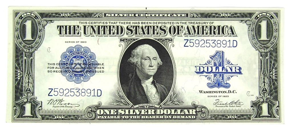 1923 $1 SILVER CERTIFICATE - LARGE SIZE (1 of 2)