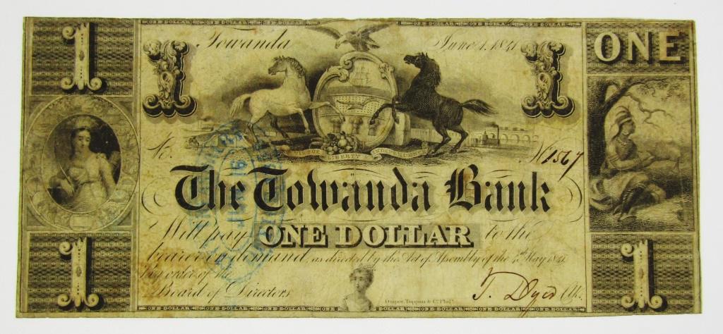 1861 $1 THE TOWANDA BANK OBSOLETE NOTE (1 of 2)