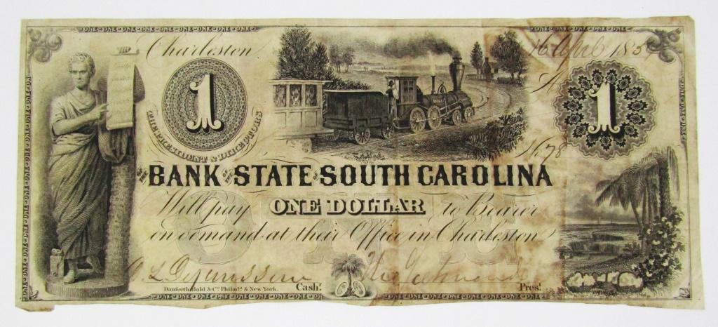 1854 $1 OBSOLETE NOTE - STEAM ENGINE (1 of 2)