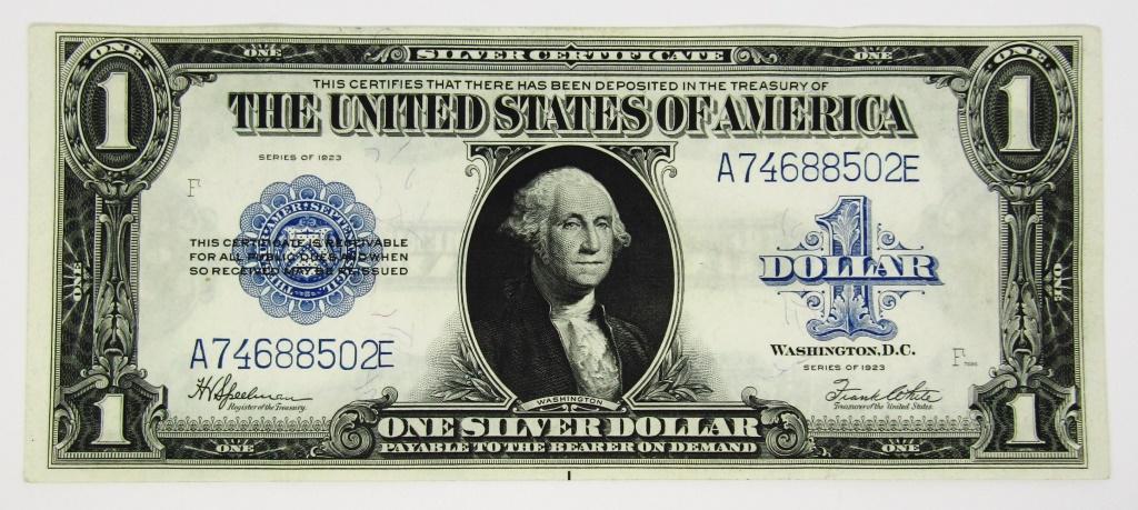 1923 $1 SILVER CERTIFICATES - LARGE SIZE NOTE (1 of 2)