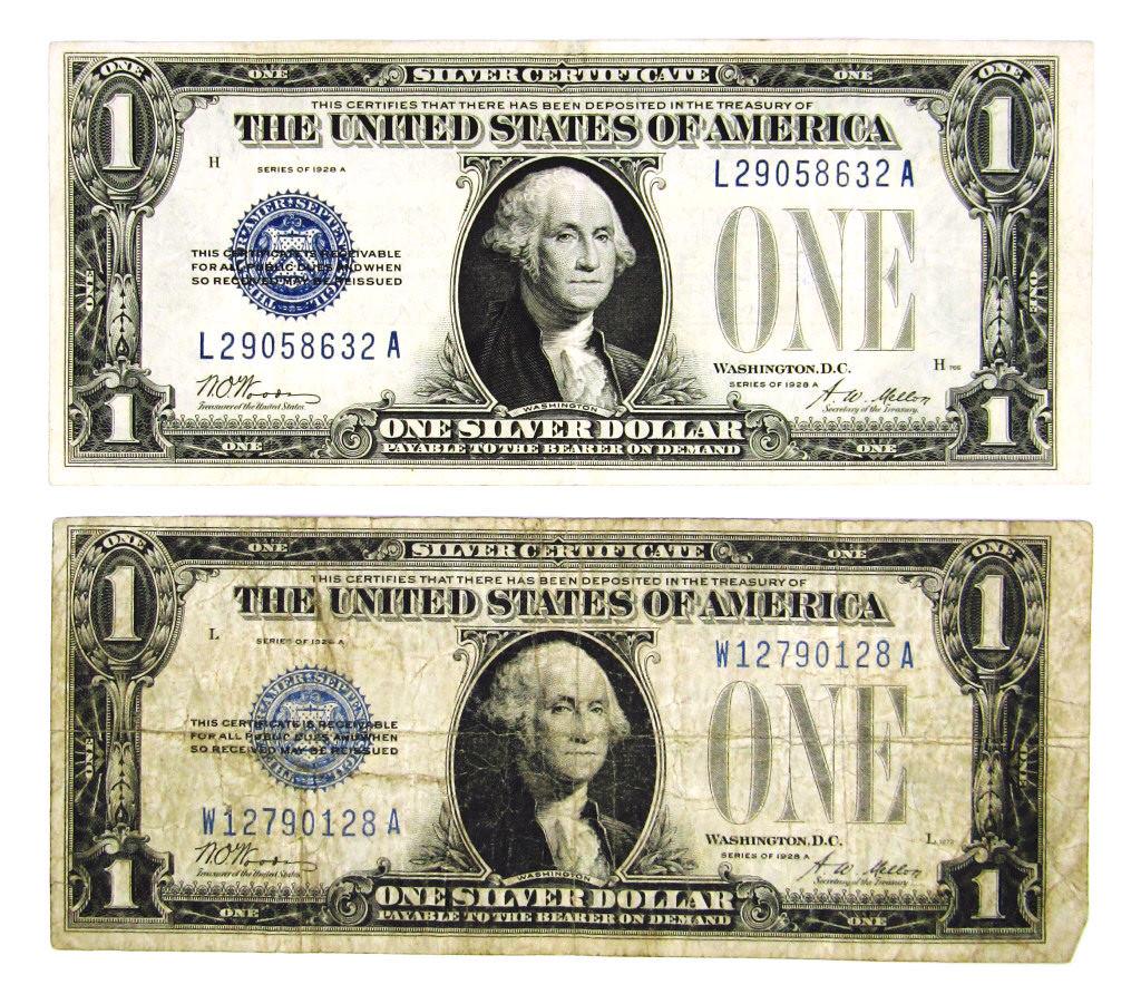 (2) 1928 $1 "FUNNY BACK" U.S.NOTES (1 of 2)