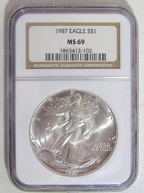 1987 Am. Silver Eagle NGC MS69 (1 of 2)