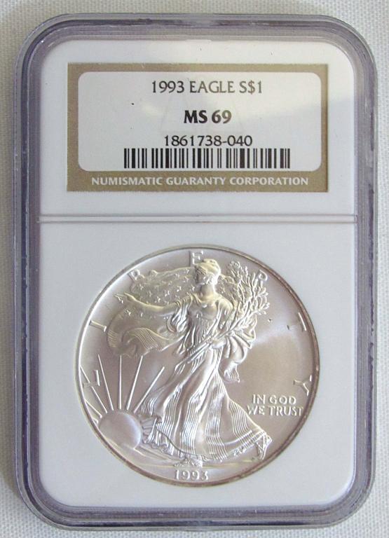 1993 Am. Silver Eagle NGC MS69 (1 of 2)