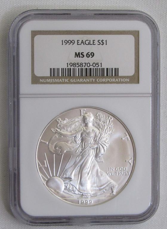 1999 Am. Silver Eagle NGC MS69 (1 of 2)