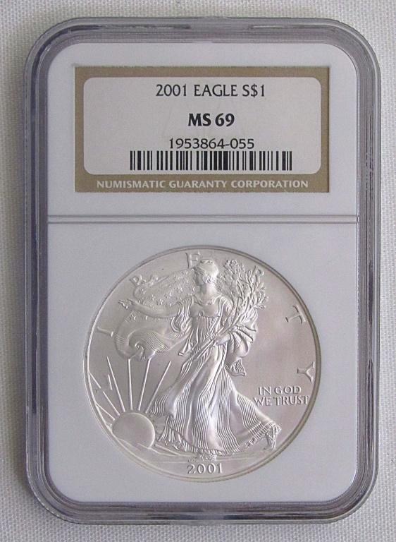 2001 Am. Silver Eagle NGC MS69 (1 of 2)