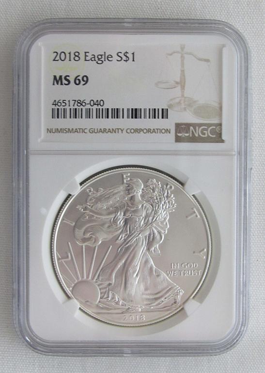 2018 Am. Silver Eagle NGC MS69 (1 of 2)