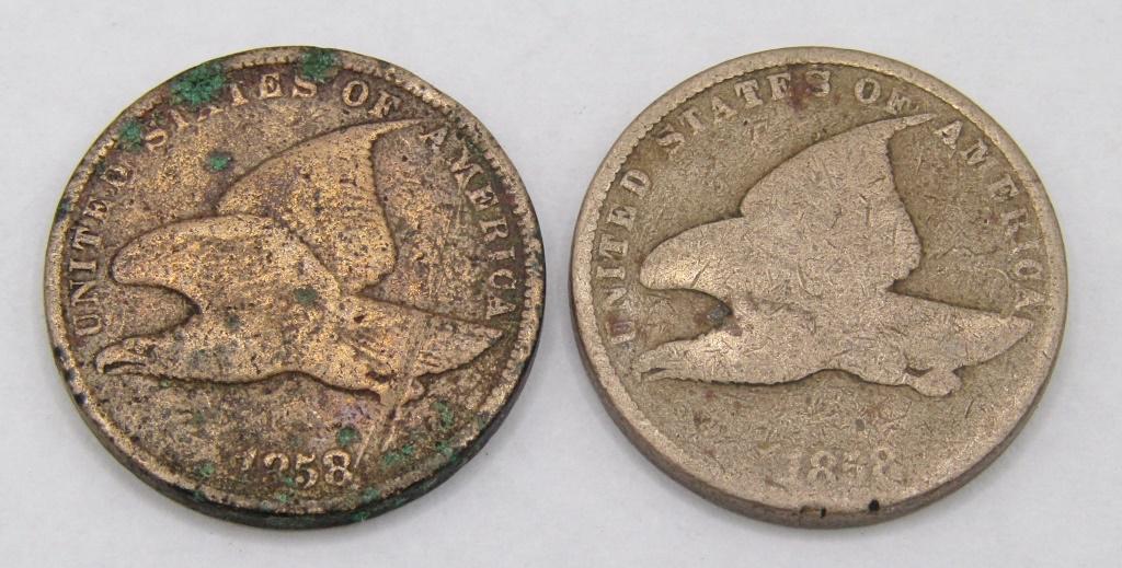 (2) 1858 FLYING EAGLE CENTS (1 of 2)