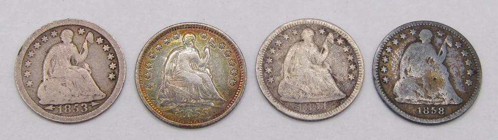 (4) SILVER HALF DIMES - ALL DIFFERENT (1 of 6)
