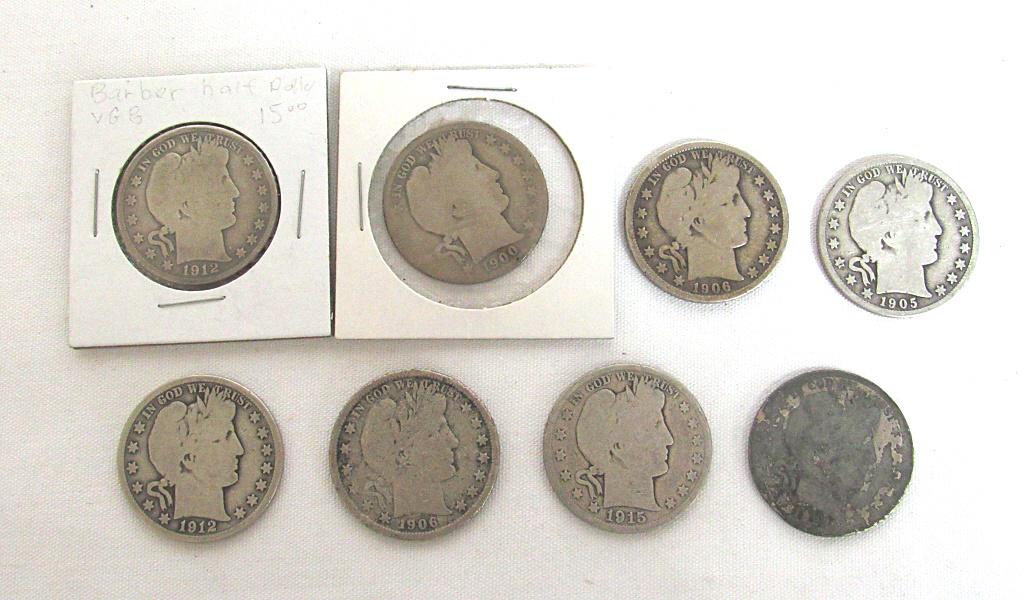 8-BARBER HALF DOLLARS (1 of 4)