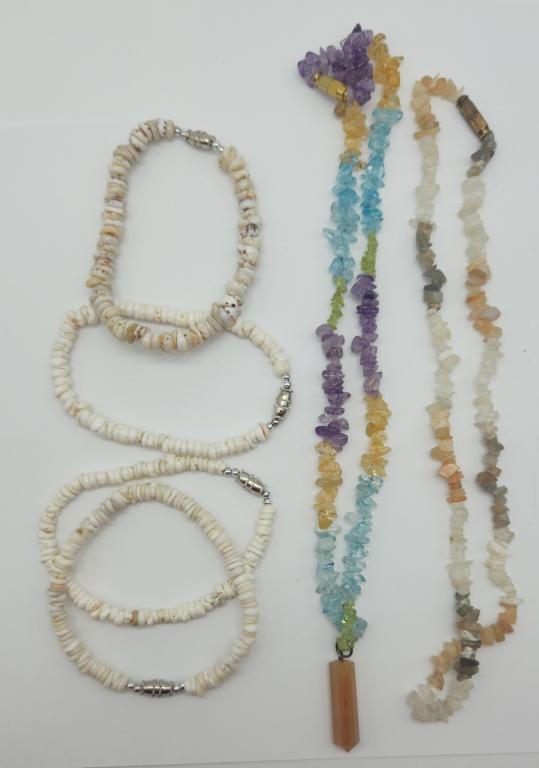 2-VINTAGE POLISHED NATURAL STONE NECKLACES (1 of 3)