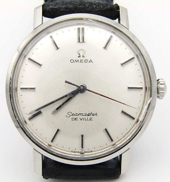 OMEGA STEEL SEAMASTER DEVILLE WATCH: 135,020 STAINLESS CASE with SEAMASTER LOGO on CASEBACK, , CAL 600 17 jewel MANUAL MOVEMENT 34mm DIAMETER, NICE WATCH