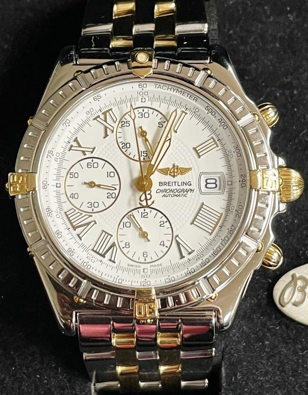 BREITLING CROSSWIND 18kt GOLD & STEEL WATCH (1 of 10)