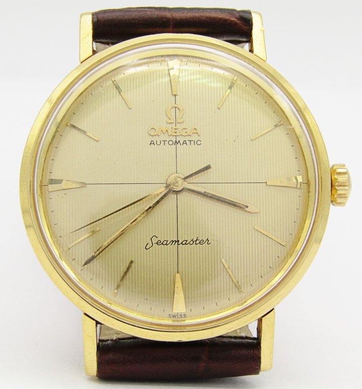 18KT Gold Omega Seamaster Watch; (1 of 7)