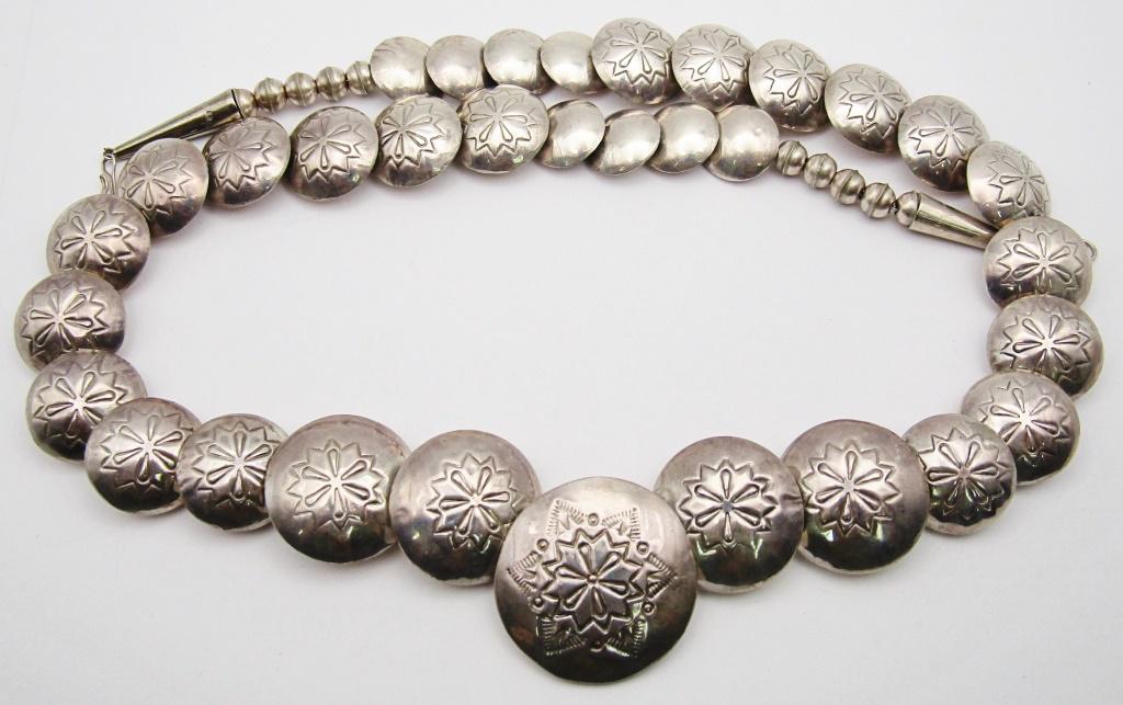 24 INCH SOUTHWESTERN STERLING BEADED NECKLACE (1 of 4)