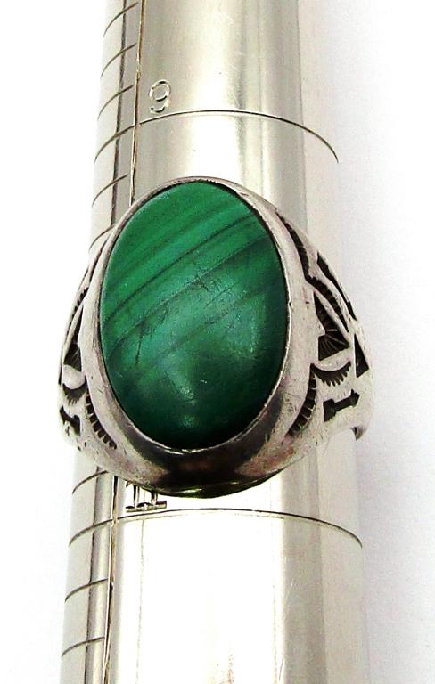 SOUTHWESTERN STERLING MEN'S MALACHITE RING (1 of 4)