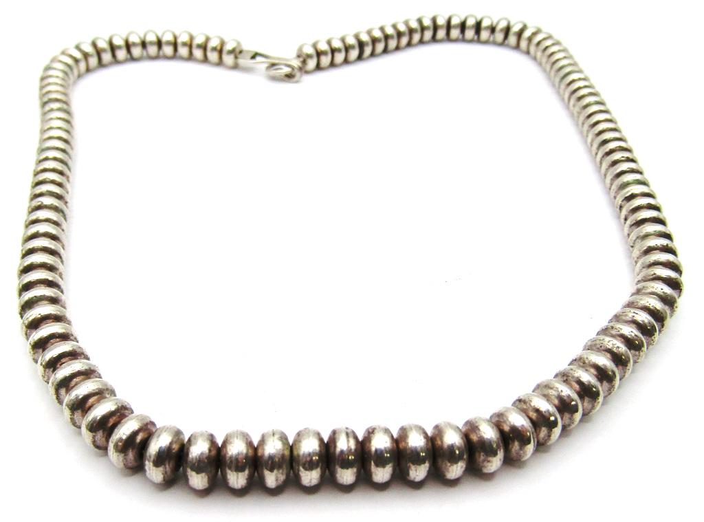 16 INCH STERLING BEADED NECKLACE (1 of 3)