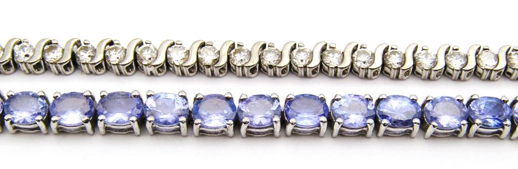 2-7.5 INCH STERLING TENNIS BRACELETS (1)WITH (1 of 5)