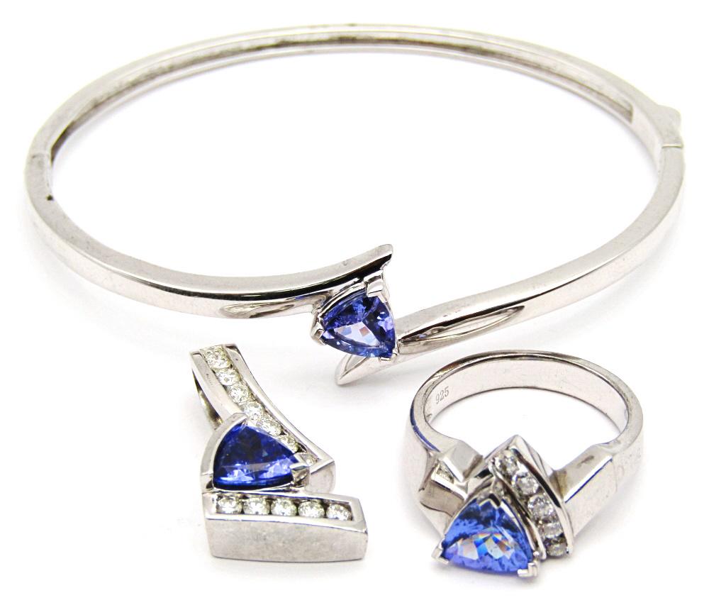 3 PC SET! STERLING HINGED BANGL WITH LIGHT (1 of 11)