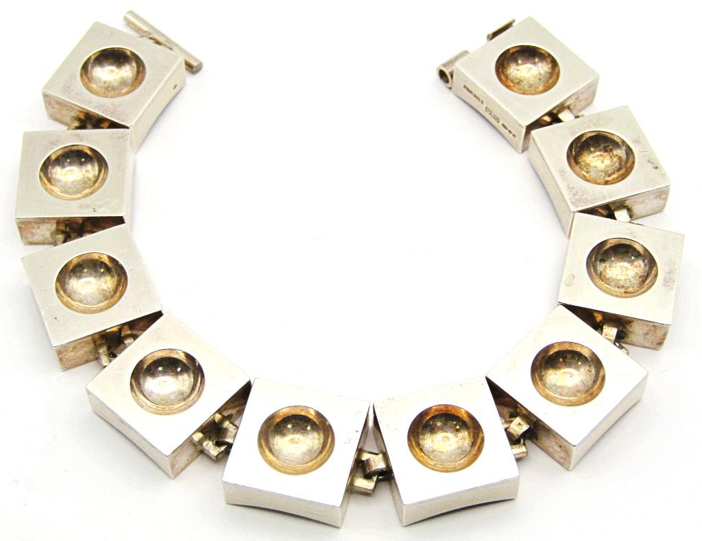 VINTAGE STERLING SQUARE PANEL BRACELET (1 of 4)