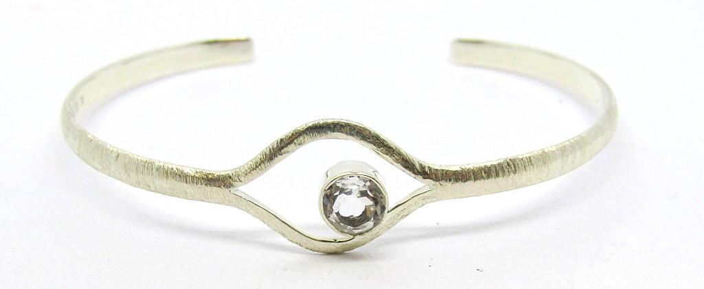 DEB GUYOT STERLING FASHION CUFF WITH CLEAR (1 of 4)