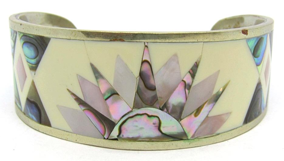 ALPACA MEXICO ABALONE CUFF BRACELET! (1 of 4)