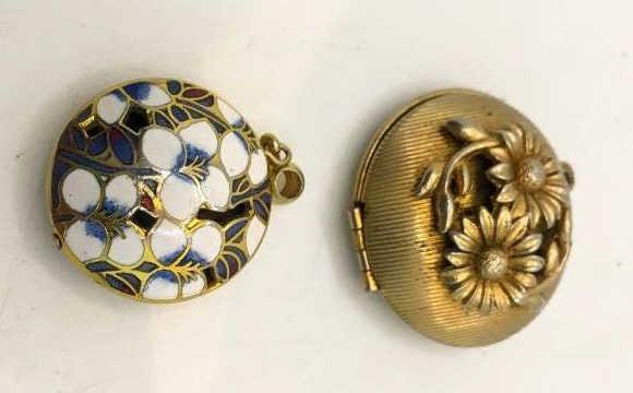 CLOISSONE PENDANT +: CLOISSONE PENDANT+ FLORAL LOCKET
