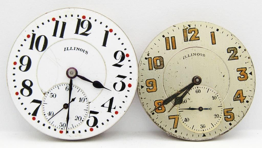 (2) Illinois Pocket Watch Faces; 1919 - 1923 (1 of 5)