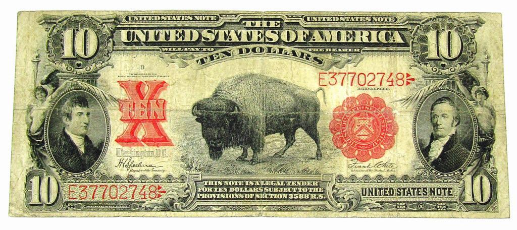 1901 $10 "BISON" U.S. NOTE (1 of 2)