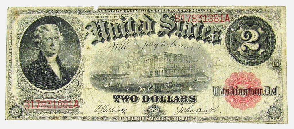 1917 $2 LEGAL TENDER U.S. NOTE (1 of 2)