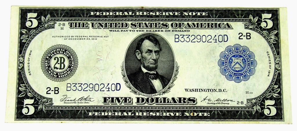 1914 $5 FEDERAL RESERVE NOTE (1 of 2)