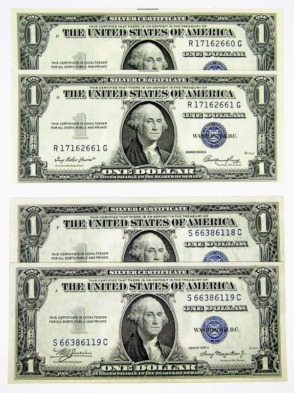 (4) CU "CONSECUTIVE # PAIRS" 1935A & 1935E (1 of 4)