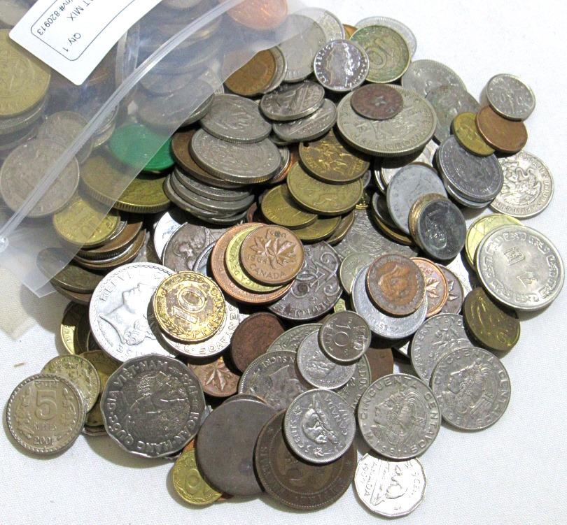 5 POUNDS FOREIGN COINS - GREAT MIX (1 of 1)