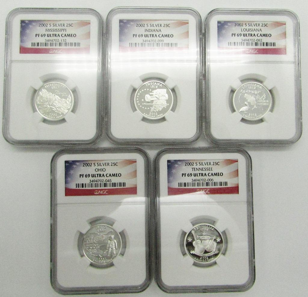 2002 S SILVER PROOF QTR SET NGC PF69 UC (1 of 12)