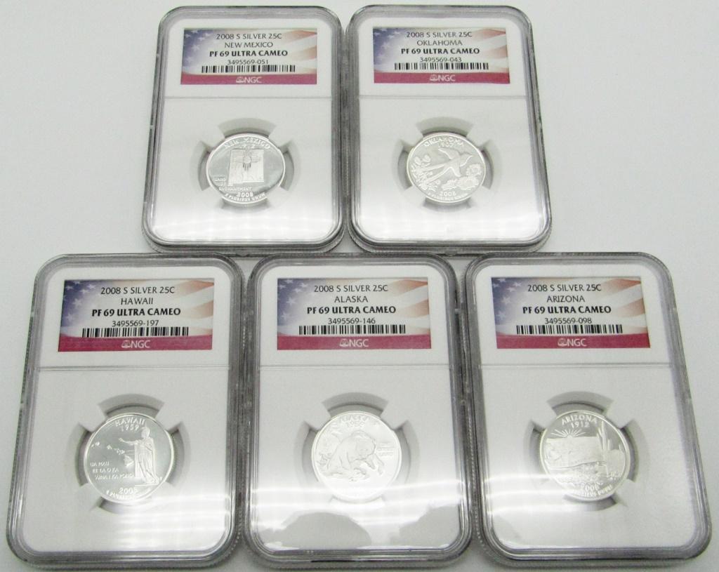 2008 S SILVER PROOF QTR SET NGC PF69 UC (1 of 11)