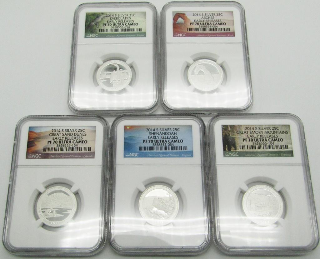 2014 S SILVER PROOF QTR SET NGC PF70 UC (1 of 12)