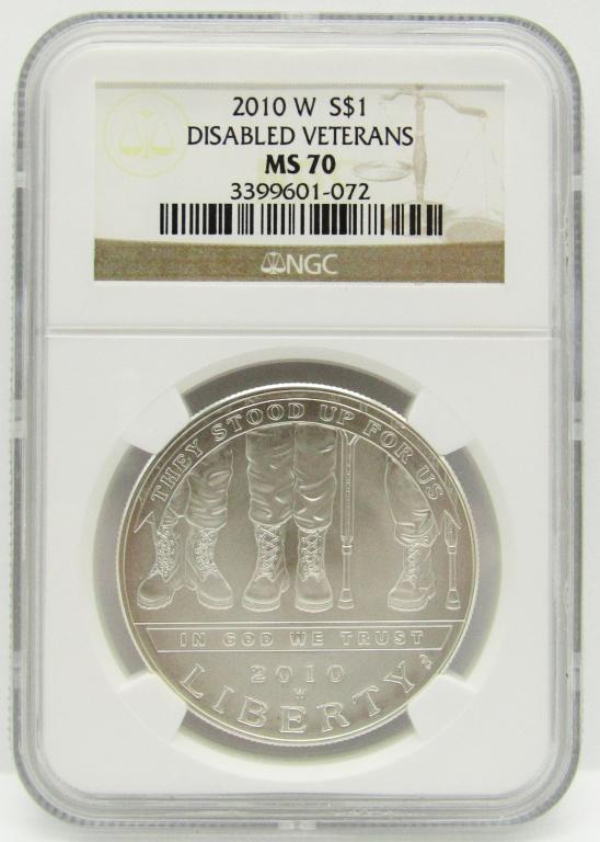 2010W DISABLED VETS SILVER COMM NGC MS70 (1 of 4)