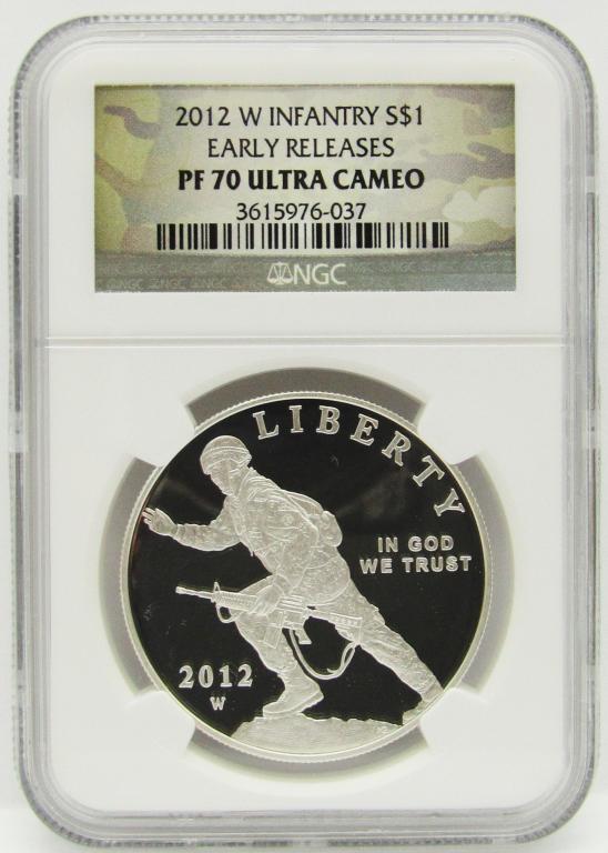 2012 W INFANTRY SILVER COMMEM NGC PF70UC (1 of 4)