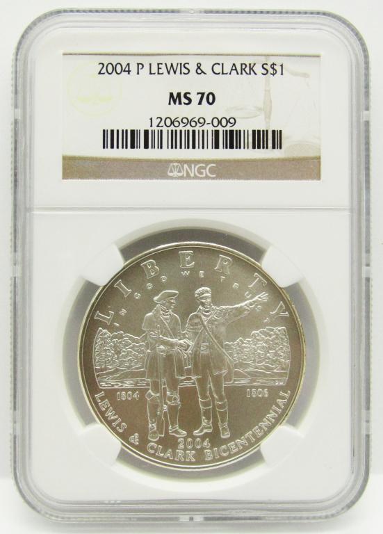 2004 P LEWIS&CLARK SILVER COMMEM NGC MS70 (1 of 4)