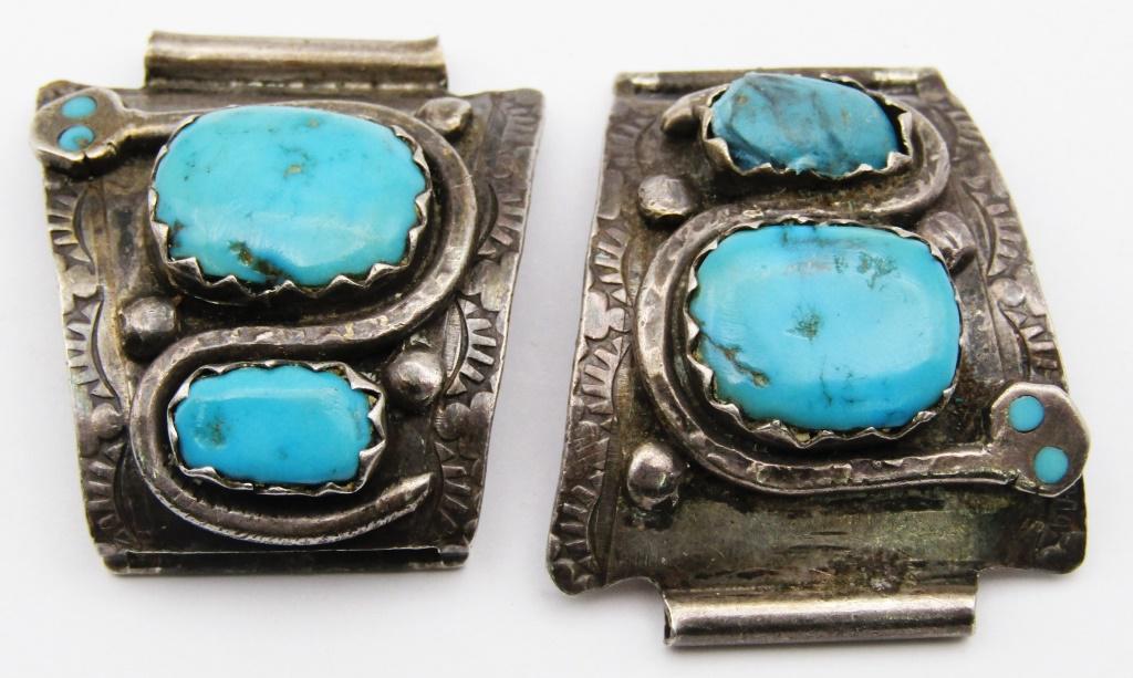 EFFIE C ZUNI SERPENT PAIR OF MEN'S WATCH TIPS (1 of 4)