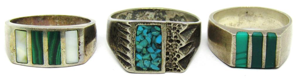 3-SOUTHWESTERN STERLING MEN'S RING WITH STONE (1 of 5)