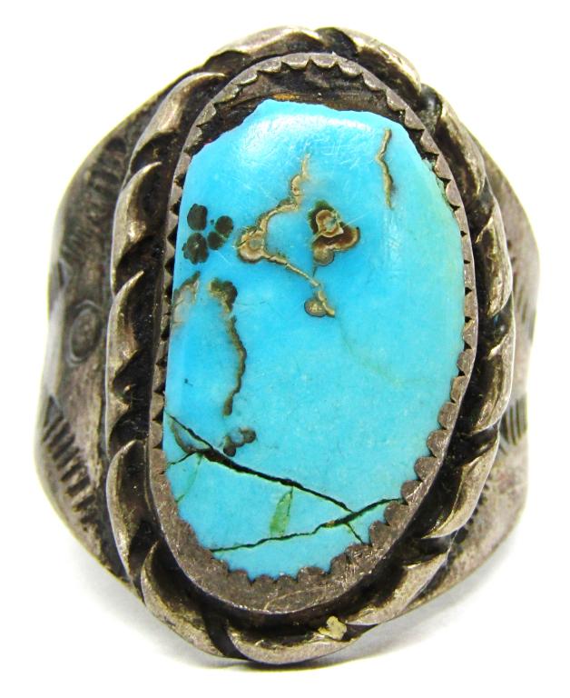 LARGE! SOUTHWESTERN STERLING MEN'S RING (1 of 4)