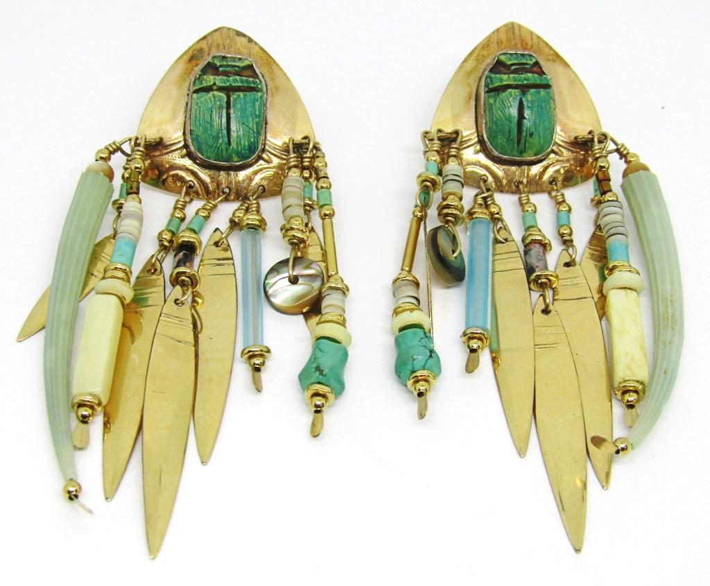 PAIR OF TABRA SIGNED DANLY EARRINGS 18K POST (1 of 3)