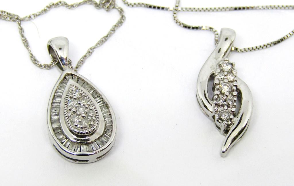 2-14K FASHION NECKLACES WITH DIAMOND PENDANTS (1 of 5)