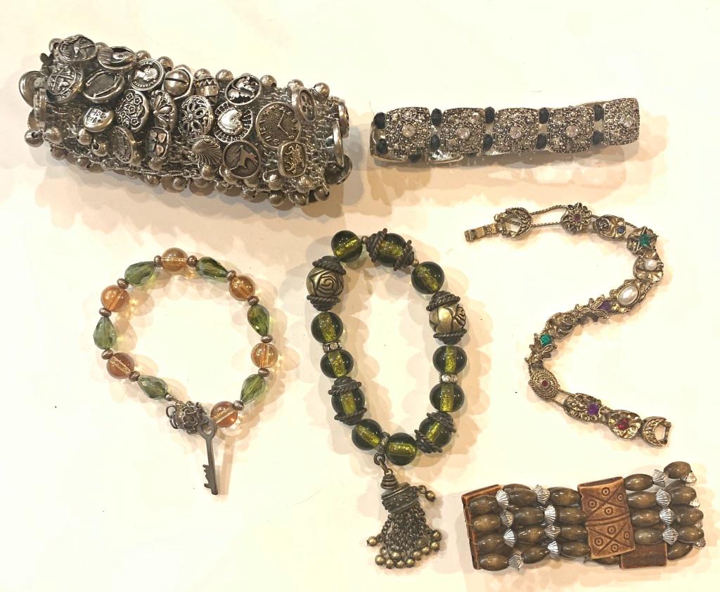 6 BRACELETS- ALL DIFFERENT STYLES (1 of 2)