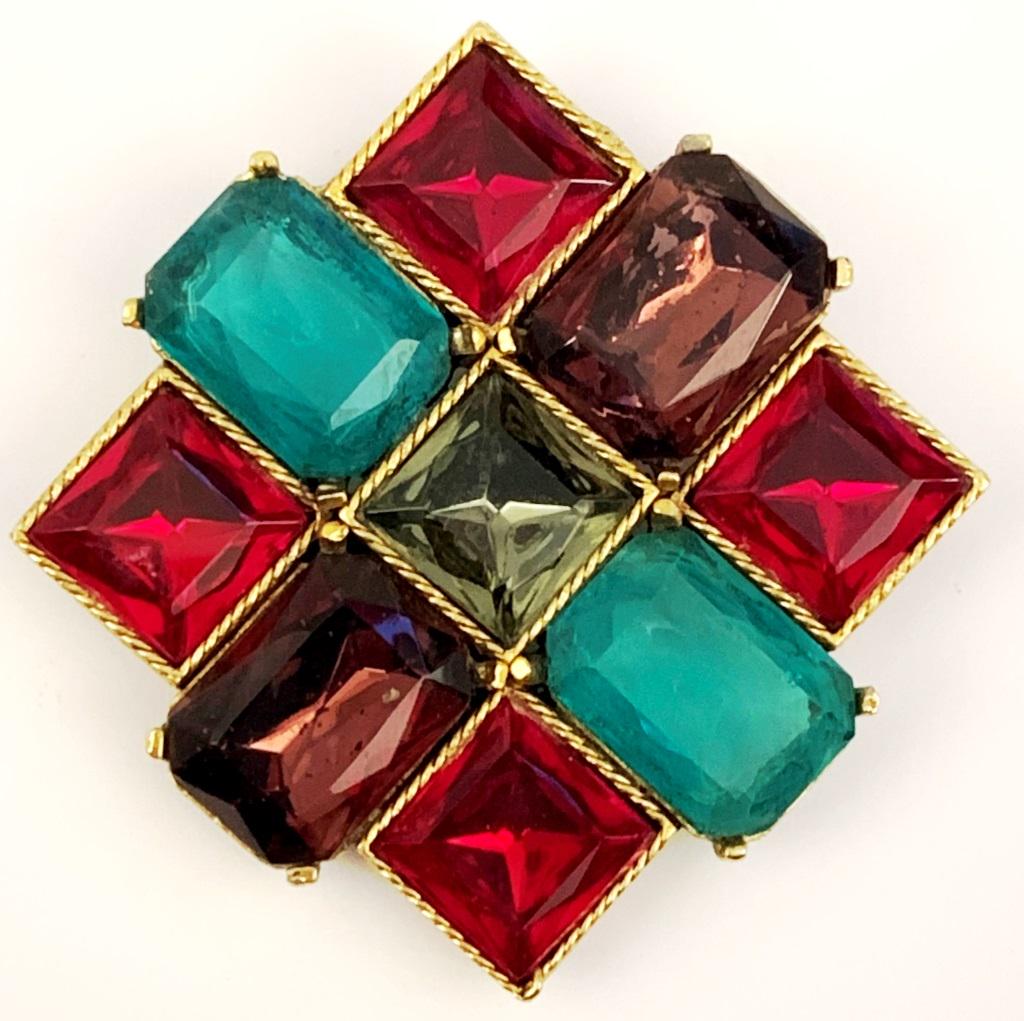 YVES SAINT LAURENT PARIS YSL CRYSTAL BROOCH** (1 of 3)