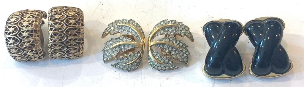 GIVENCHY- 3 PAIRS OF CLIP ON EARRINGS: BID TODAY!!!