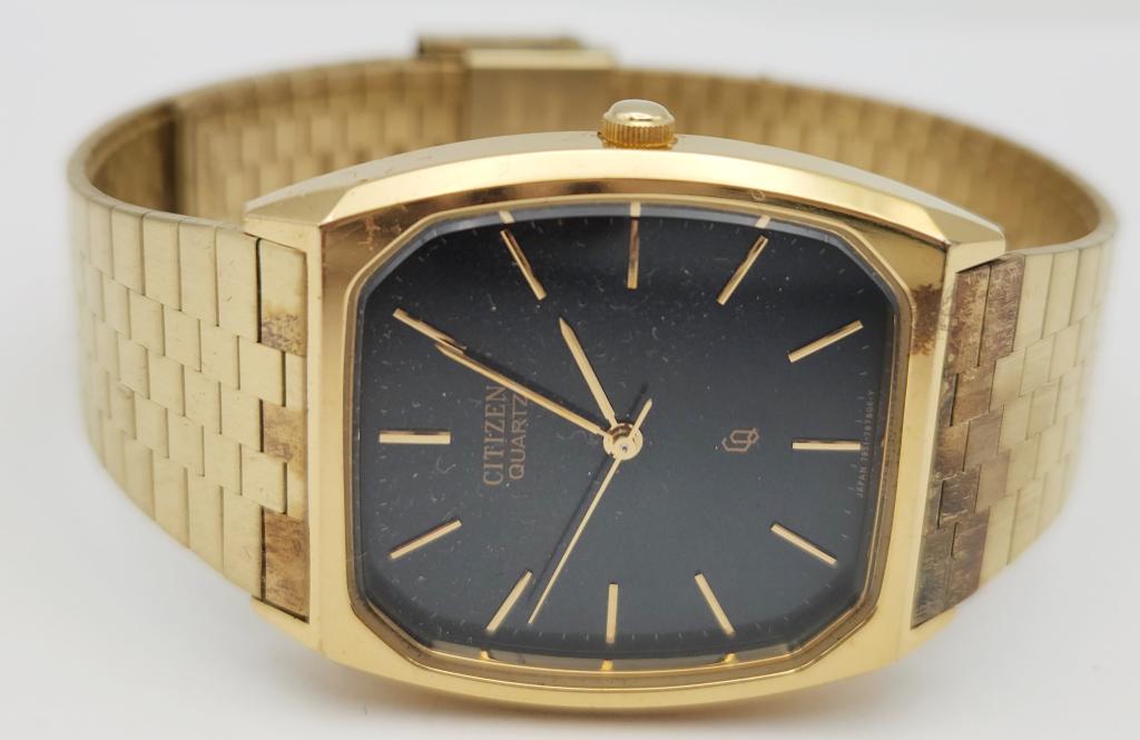 NIB! CITIZEN MEN'S GOLD TONED WRISTWATCH: UNTESTED
